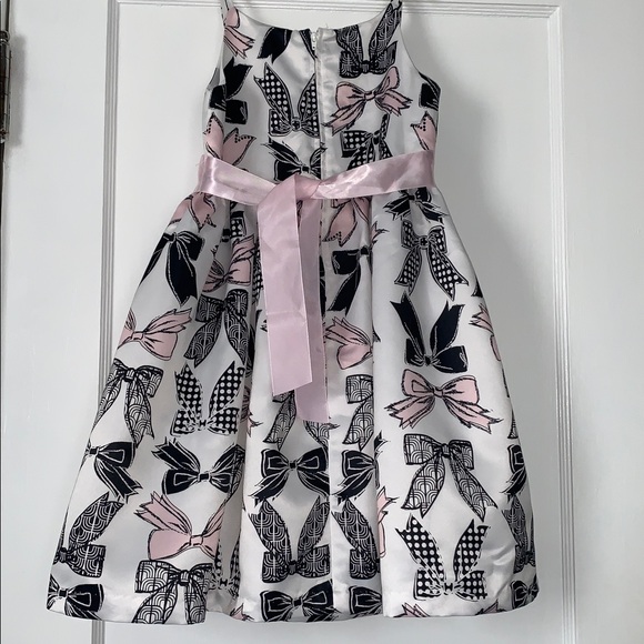 Bonnie Jean Bows Dress 6X White Black Pink EUC 🎀 - Picture 4 of 11